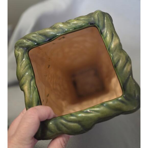 Vintage Green Majolica Grapes Art Pottery Umbrella Stand Cane Holder Large - Picture 5 of 8